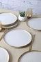Hermia Juego de platos de servicio de gres cerámico, 27 cm, 6 piezas, Blanco